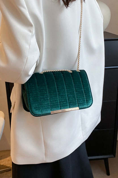 Fashionable Velvet Stylish Chain Simple Crossbody Bag-consonak