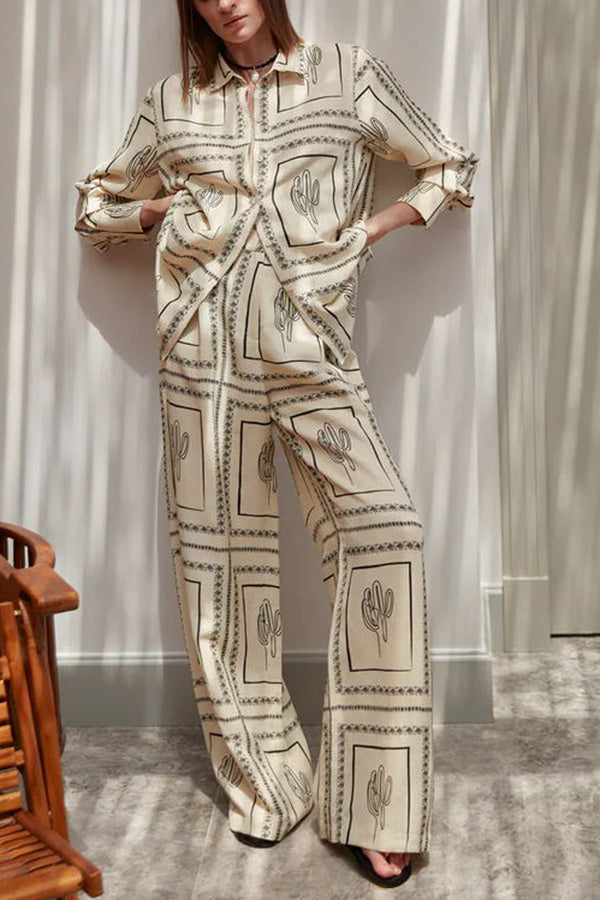 Bassett Linen Blend Elastic Waist Pocketed Wide Leg Pants-consonak