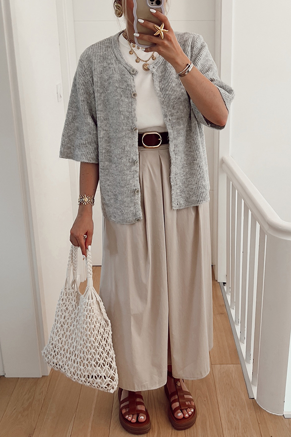 Solid Color Casual Buttoned Loose Knitted Cardigan-consonak