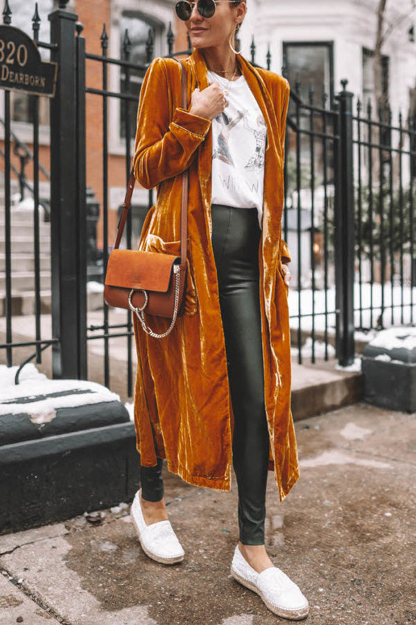 Cheering My Way Velvet Kimono Coat | Consonak