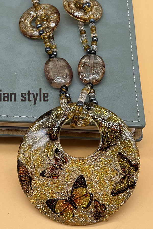 Leopard Print Long Geometric Accessories Necklace | Consonak