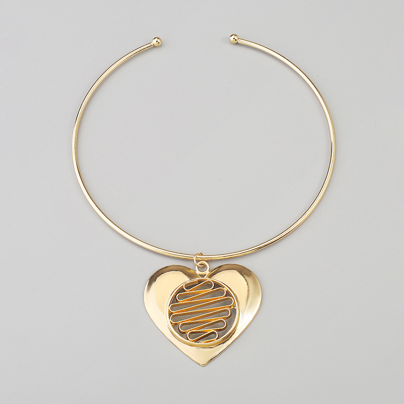 Hollow Love Metal Style Simple Necklace-consonak