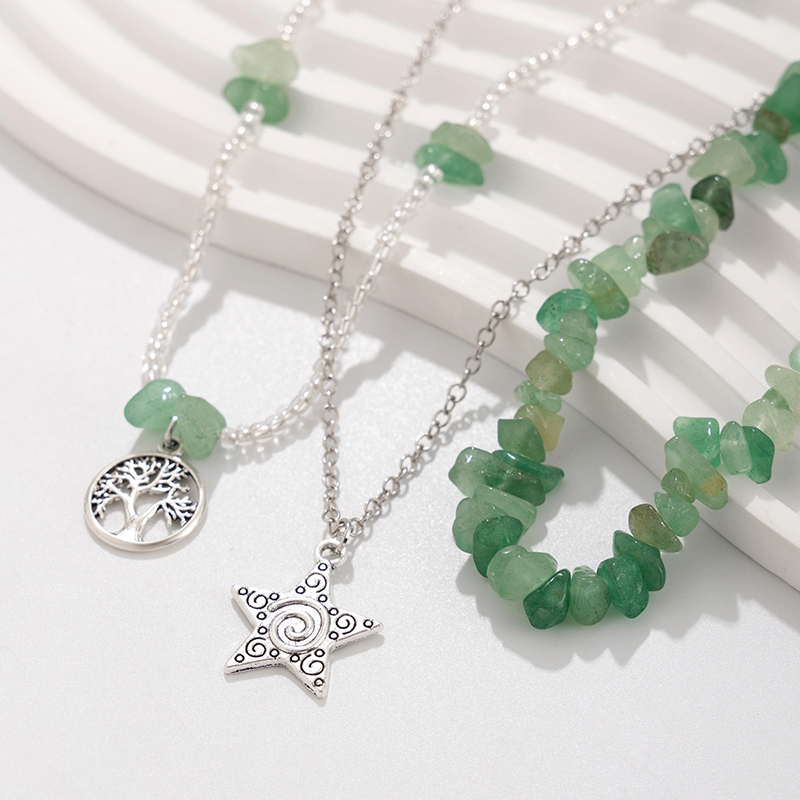 Ethnic Style Stacked Gravel Beaded Necklace-consonak