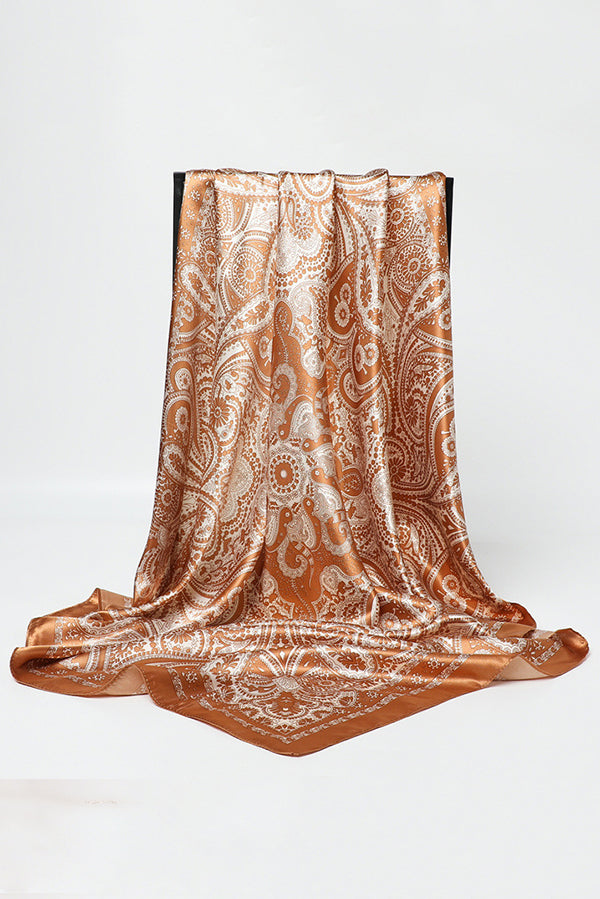 Unique Printed Retro Square Silk Scarf-consonak