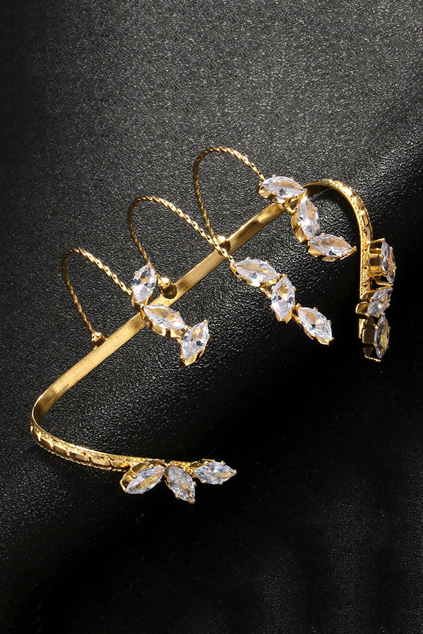 Leaf Shaped Zirconia Adjustable Bracelet | Consonak