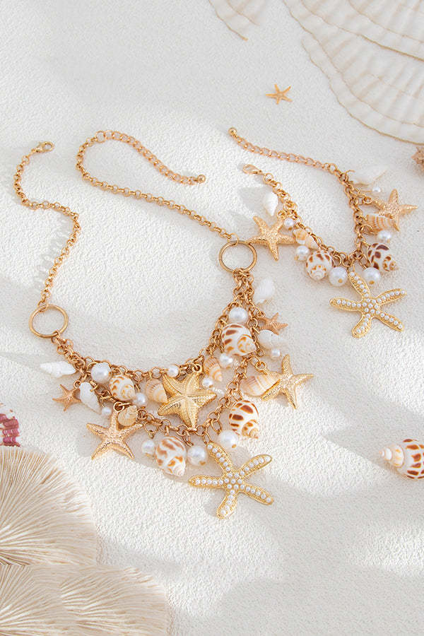 Bohemian Beach Shell Alloy Necklace-consonak