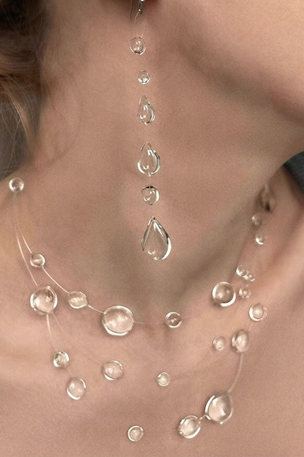 Clear Crystal Dewdrop Earrings-Consonak