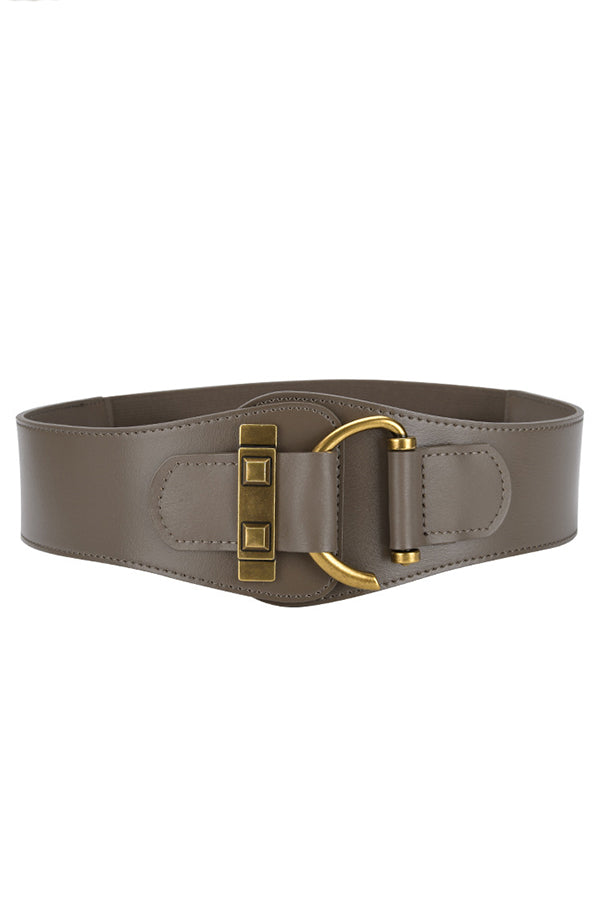 Retro Style Waist-hugging Wide Leather Belt-consonak