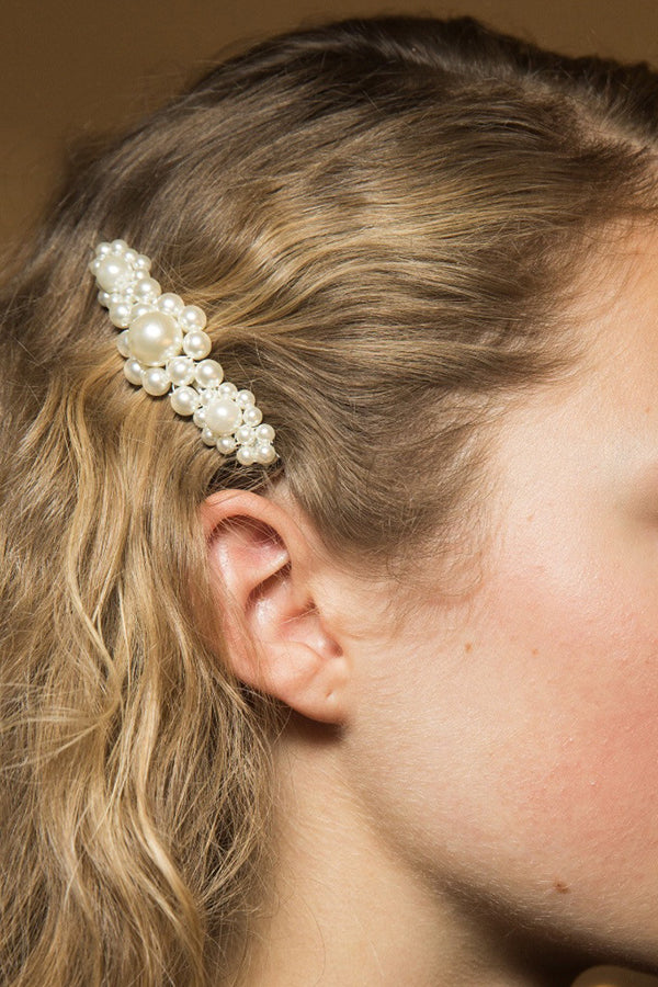 Vintage Handmade Pearl Beaded Clip-consonak