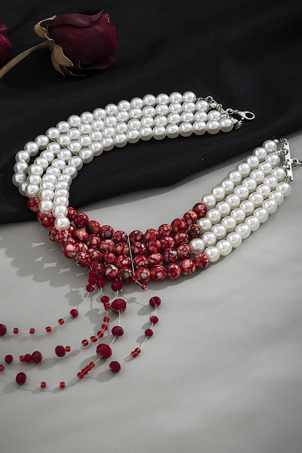 Gothic Blood Drop Tassel Halloween Personalized Necklace-consonak