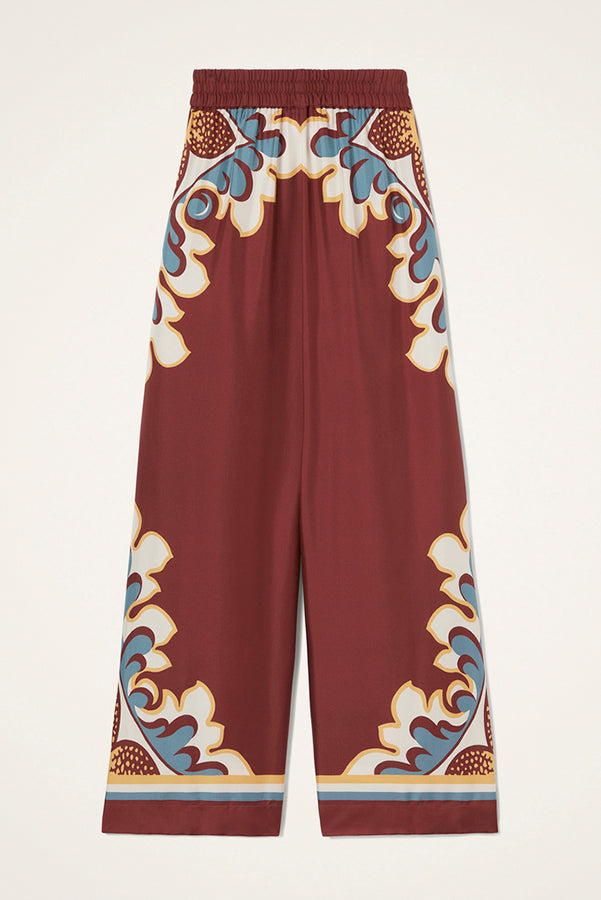 Bohemian Dreams Unique Print Elastic Waist Pocket Wide Leg Pants-Consonak