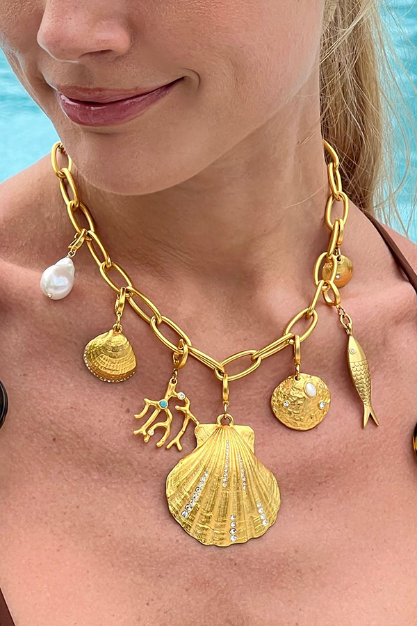 Summer Beach Style Shell Pearl Necklace-consonak