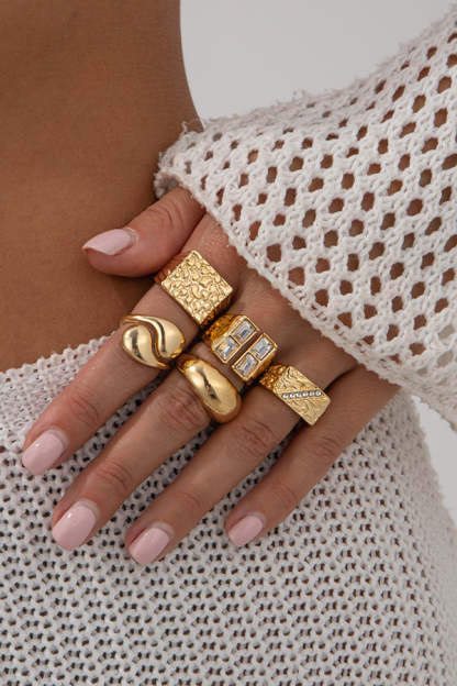 Fashionable Hollow Diamond Irregular Retro Ring-consonak