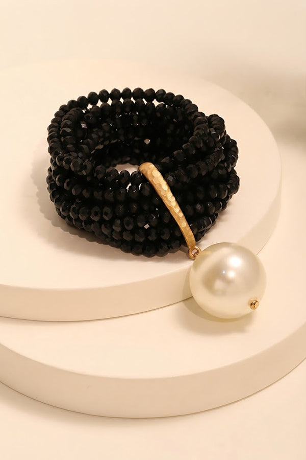 Multi-strand Faux Crystal Bead Bracelet-Consonak
