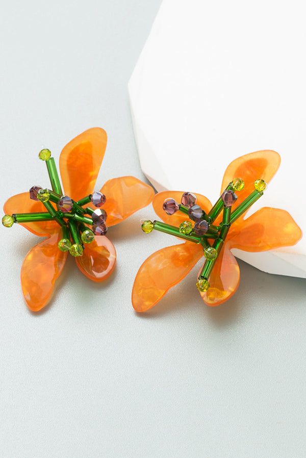 Colorful Acrylic Hand-woven Flower Earrings | Consonak