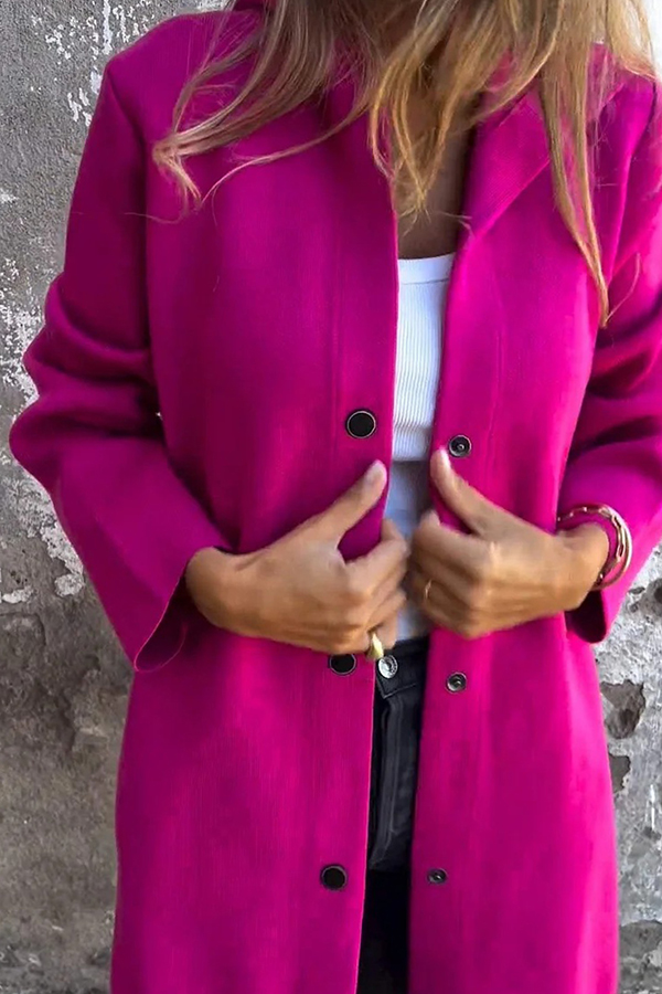 Solid Color Casual Long Sleeve Single Breasted Hooded Jacket-consonak