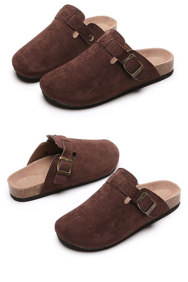 Flat Half Slippers Casual Outer Wear Round Toe Half Slippers-consonak
