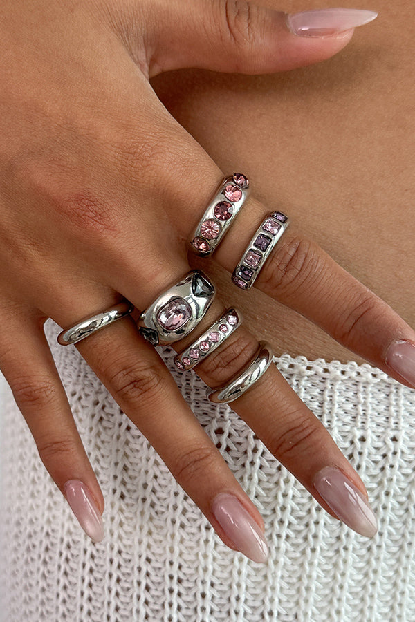 Fashionable Hollow Diamond Irregular Retro Ring-consonak