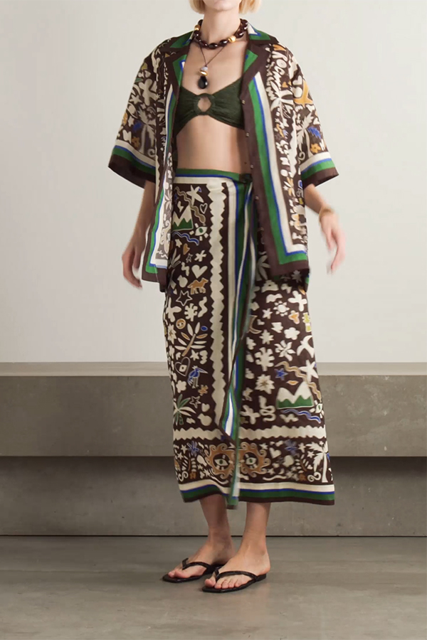 Moroccan Oversized Printed Shirt Dress Set | Consonak