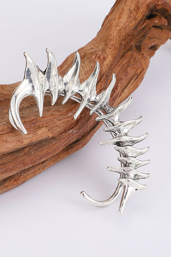Thorn Spine Skeleton Mechanical Wind Earhook | Consonak