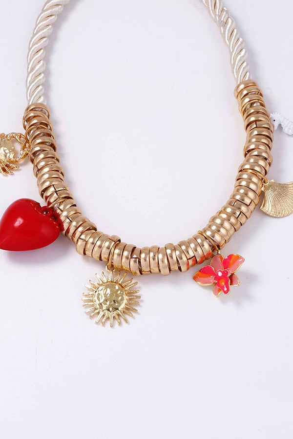 Fashionable Circle-shaped Metal Oil Drop Pendant Necklace | Consonak