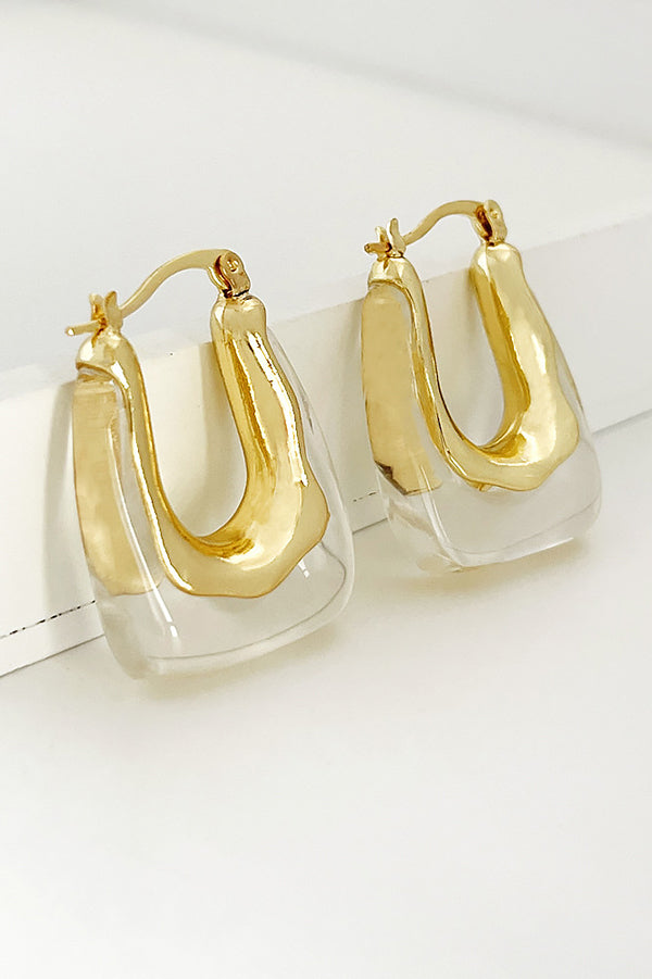 Fashionable Geometric U-shaped Colorful Jelly Earrings | Consonak