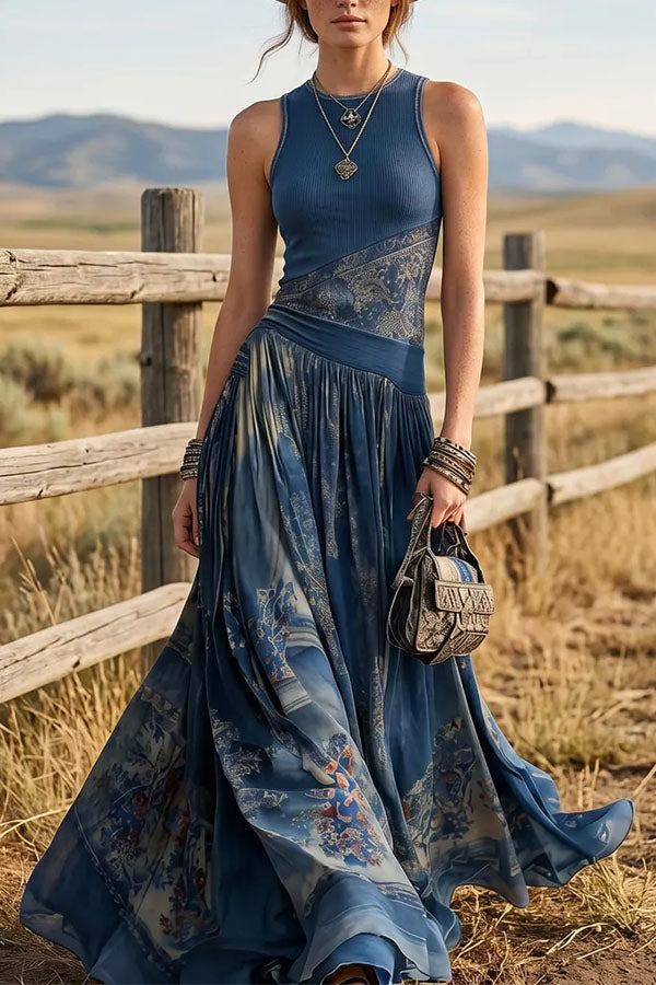 Maya Bohemian Asymmetric Drop-Waist Dress-Consonak