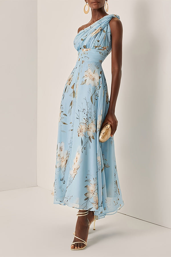 Seraphina One-Shoulder Floral Maxi Dress-Consonak