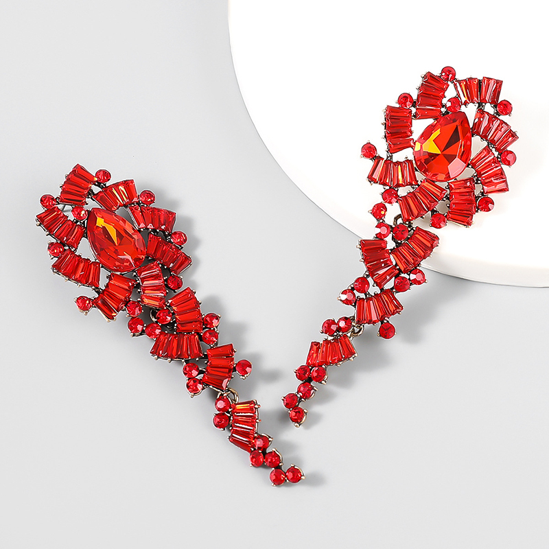 Retro Alloy Acrylic Flower Long Earrings-consonak