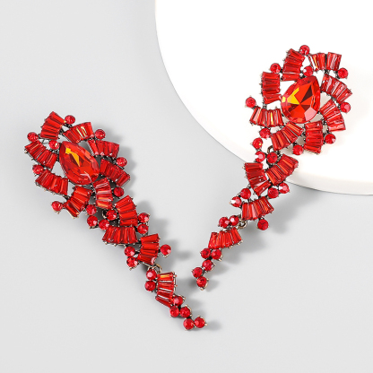 Retro Alloy Acrylic Flower Long Earrings-consonak