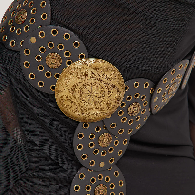Ethnic Retro Round Hollow Belt-consonak