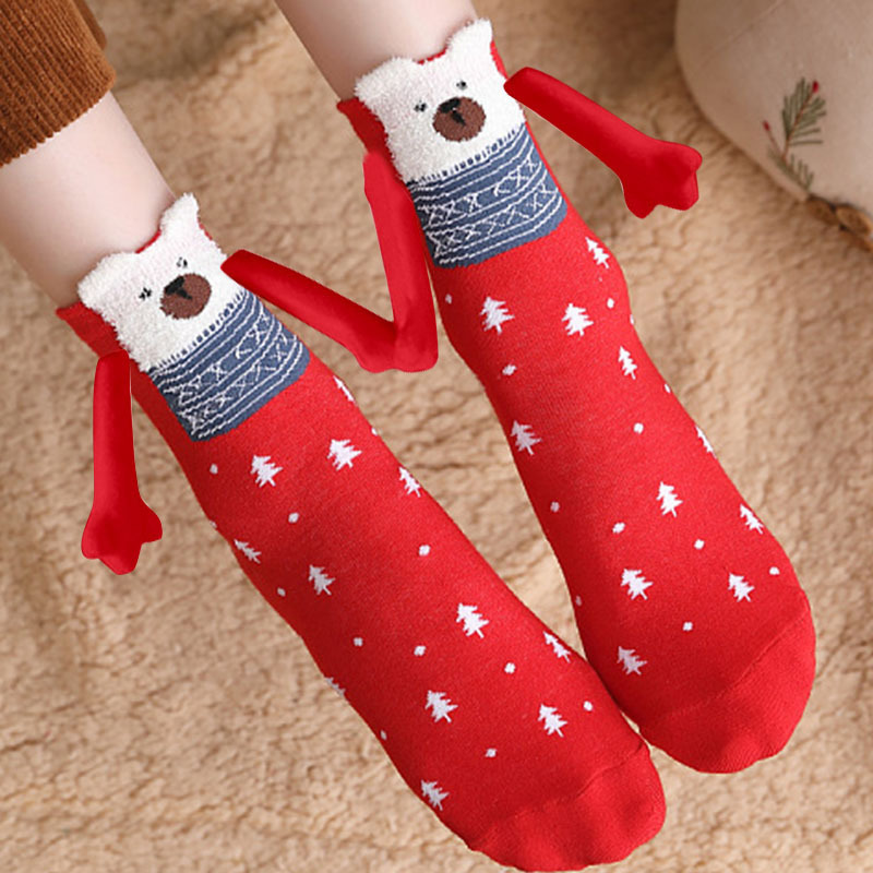 Christmas Cute Couple Magnetic Socks-consonak