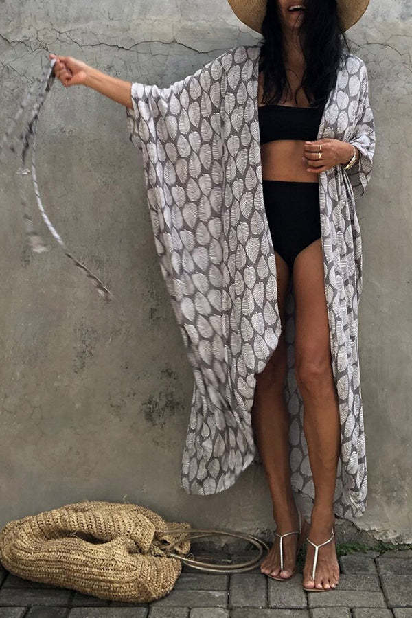 Hidden Island Boho Printed Kimono Beach Cover-up-consonak