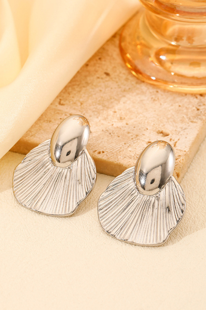 Fashion Stainless Steel Gold-plated Ginkgo Leaf Earrings-consonak