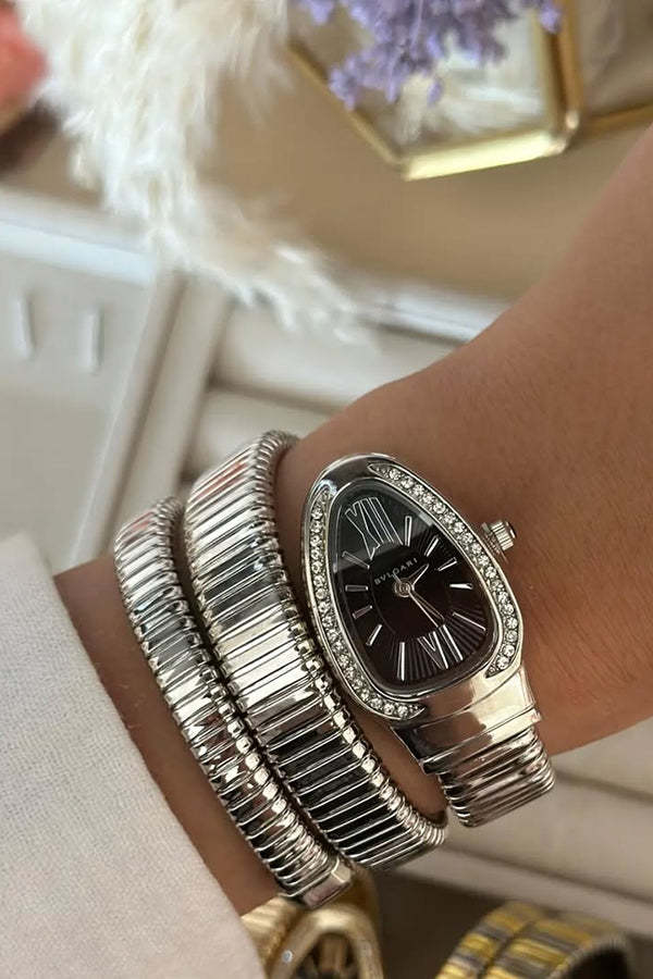 Fashionable Quartz Snake Bracelet Watch-consonak