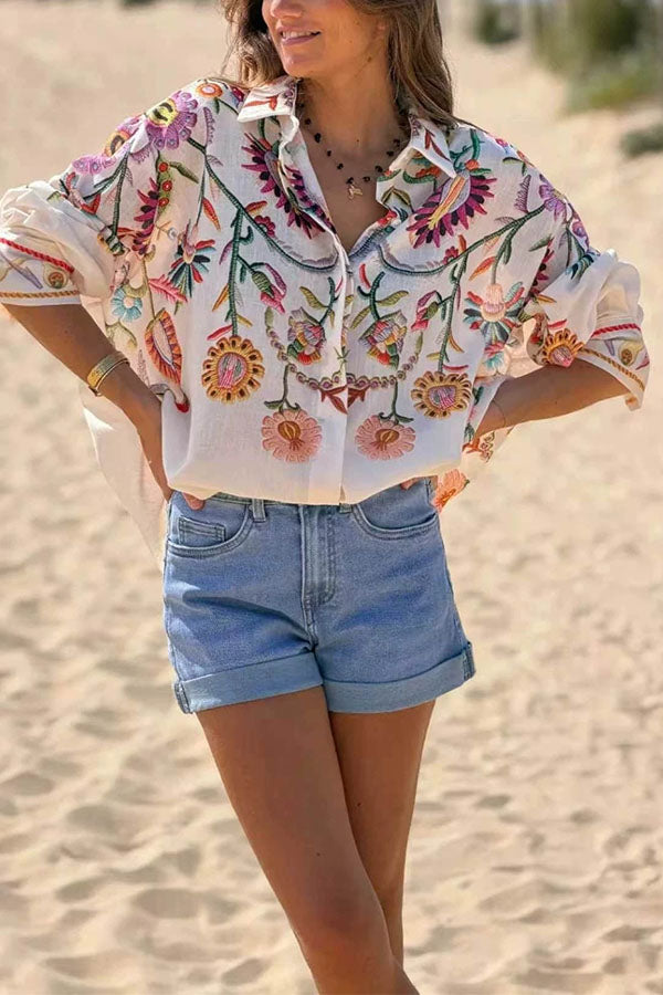 Wanderlust Floral Print Casual Shirt-Consonak