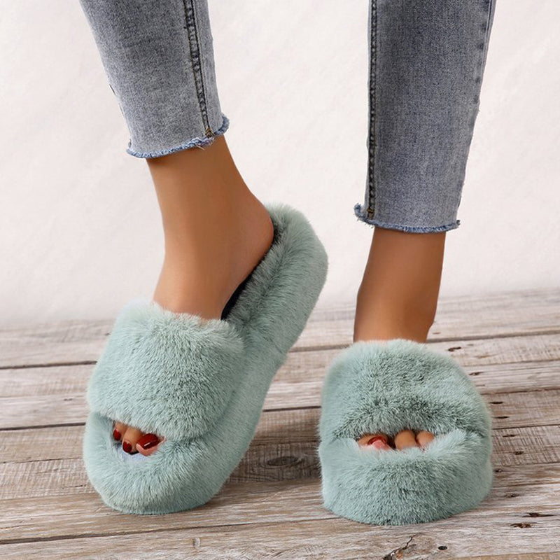 Casual Thick Sole Juwai Plush Slippers-consonak