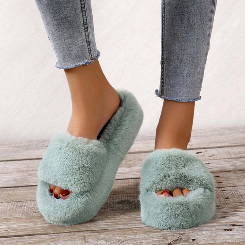 Casual Thick Sole Juwai Plush Slippers-consonak