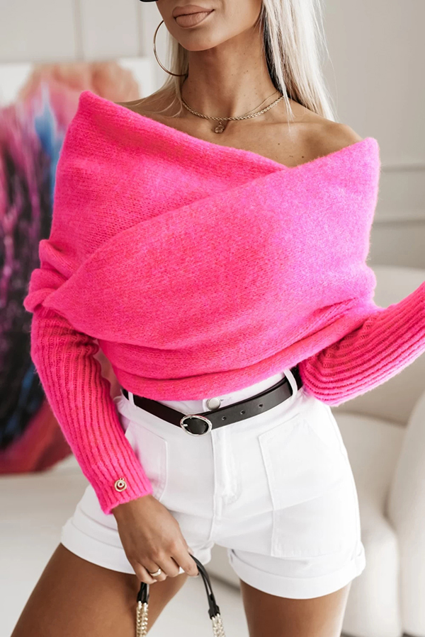 Warm in Two Ways Knit Off Shoulder Relaxed Poncho Sweater | Consonak
