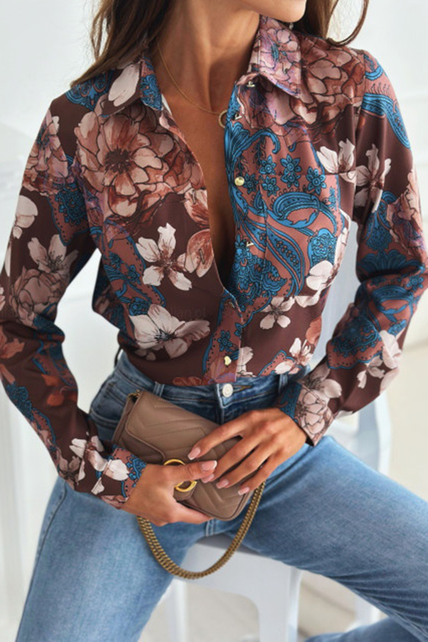 Fashion Printed Long Sleeve Casual Shirt-consonak