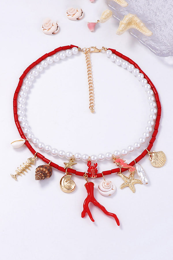 Ocean Resort Style Stacked Beaded Necklace-consonak