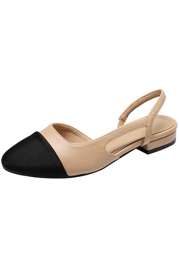 Fashionable Color-blocked Elegant French Thick-heeled Sandals-consonak