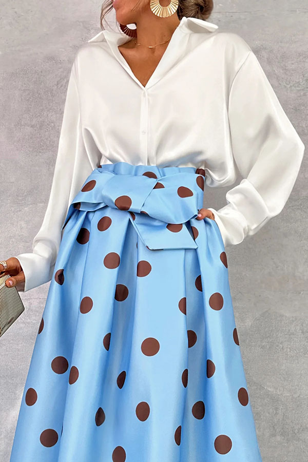 Moonlight Elegance Satin Button Up Long Sleeve Relaxed Blouse-consonak