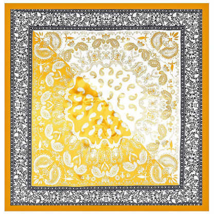 Bohemian Ethnic Style Color Matching Square Silk Scarf-consonak