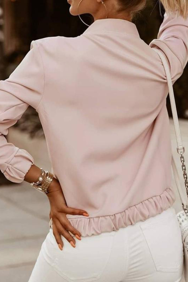 Unique Printed Casual Long Sleeve Zippered Loose Jacket-consonak