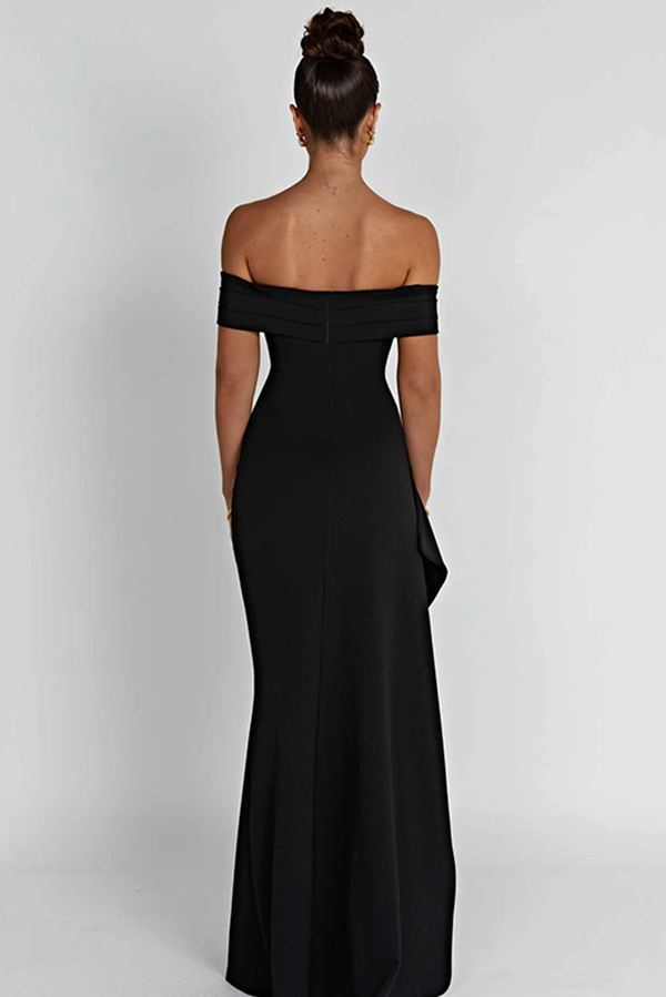 Sexy Lady Off Shoulder High Slit Maxi Dress-consonak