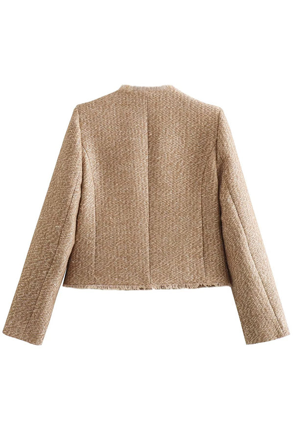 Joy To The World Tweed Metal Button Pocket Jacket | Consonak