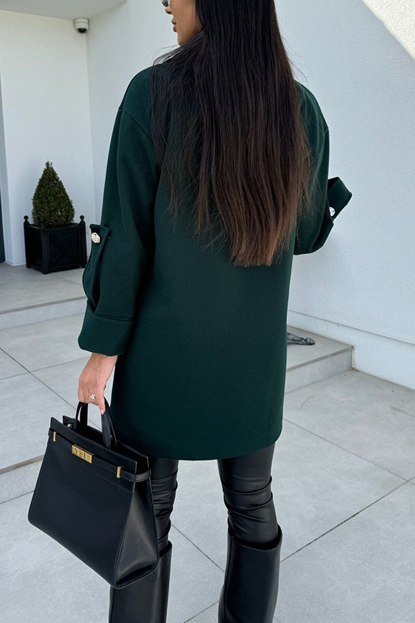 Stylish Lapel Double-breasted Loose Coat-consonak