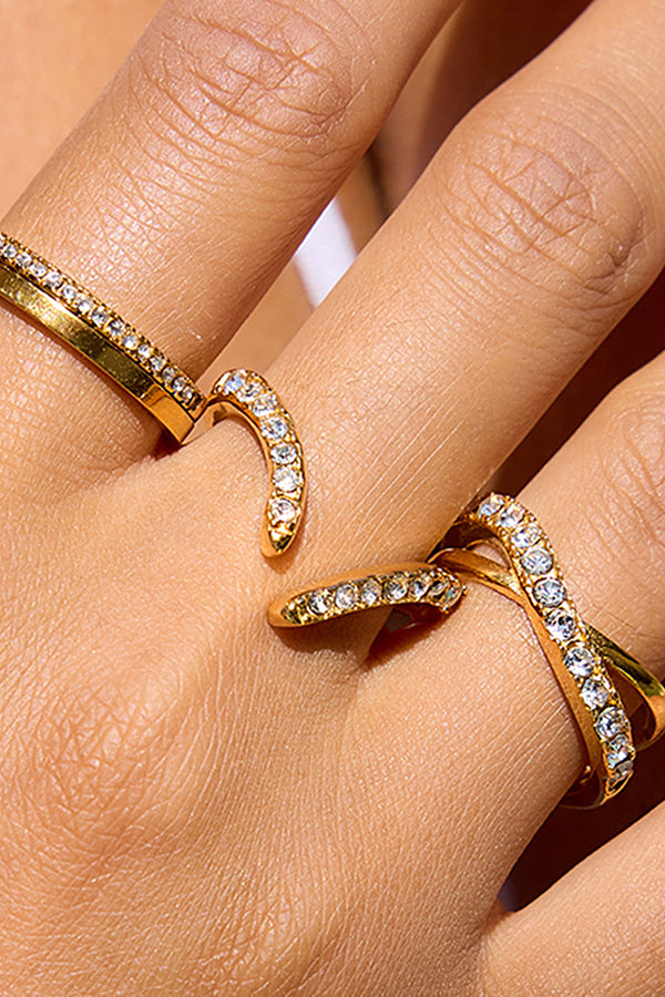 Western-style Affordable Luxury Geometric White Diamond Ring-Consonak