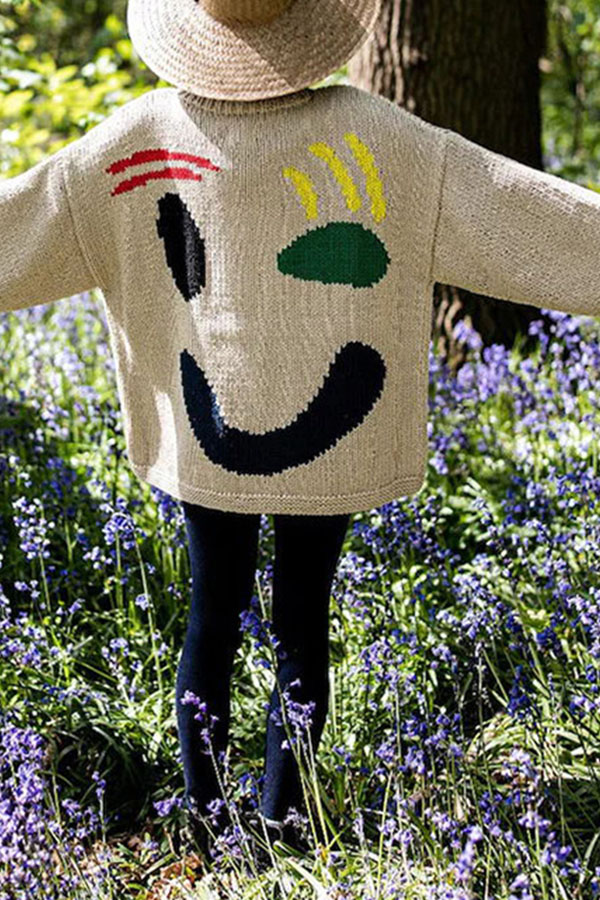 Feel Good Knit Colorful Smiley Face Loose Pullover Sweater-consonak